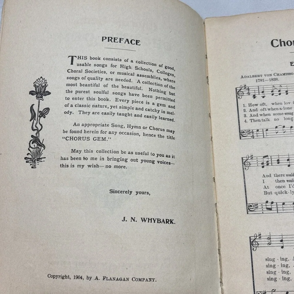 1904 The Chirus Gems Whybark A Collection Of Beautiful Soulful Songs A Flanagan